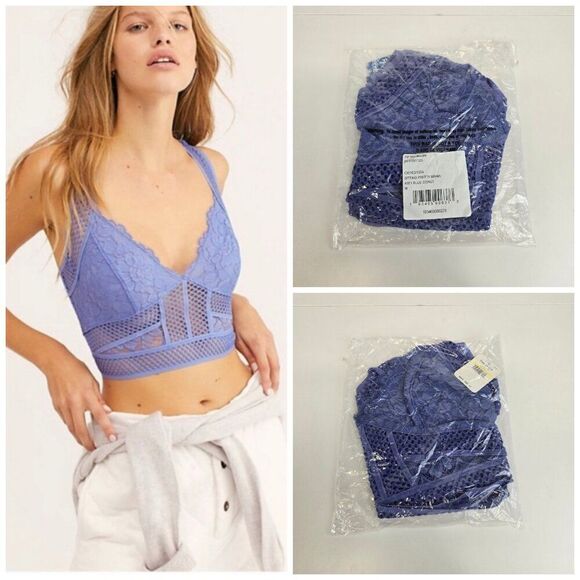 Free People Intimately Sitting Pretty Brami Blue Egret Medium - Picture 3 of 5